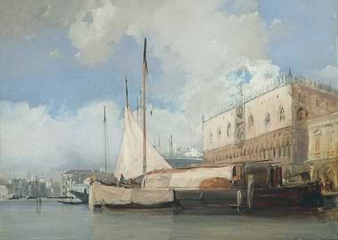 Venetian Canal with Doge's Palace