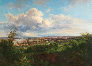Panoramic Cityscape Painting