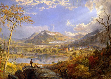 Autumn Landscape with Train