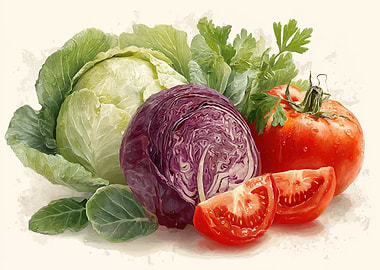 Fresh Vegetables Still Life