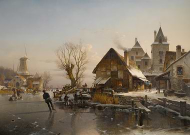 Winter Ice Skating Scene