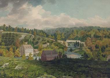 Rural Landscape with Mills and Bridge