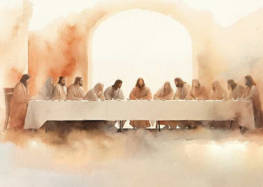 The Last Supper Watercolor Painting