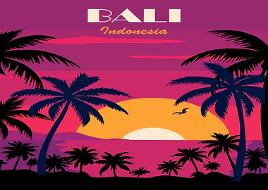 Bali Indonesia Sunset Palm Trees