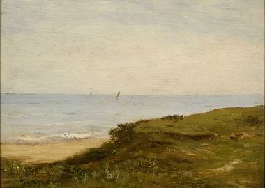 Seascape with Rolling Green Hills