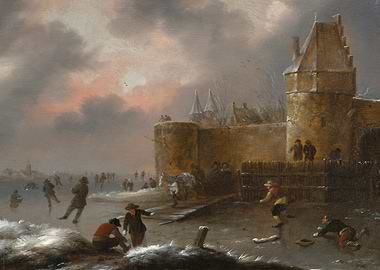 Winter Ice Skating Scene