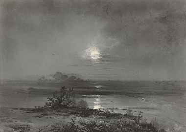 Moonlit Landscape Painting