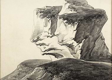 Pencil Sketch of Rock Formations