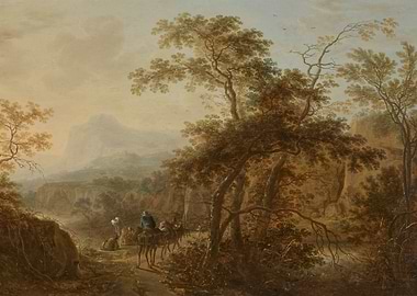 Caravan in a Mountainous Landscape