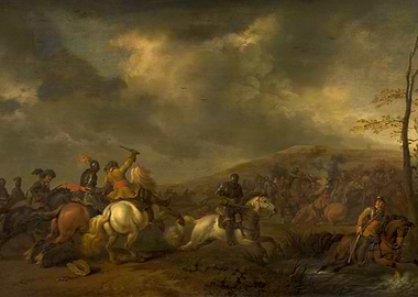 Cavalry Battle Scene