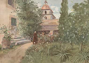 Monk in a Monastery Garden