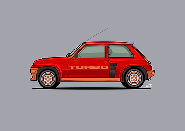 R5 Turbo Car Illustration