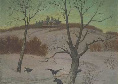 Winter Landscape with Church and Crows