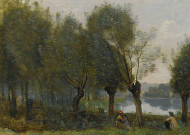 Figures by a River in a Grove