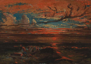 Dramatic Sunset Over Stormy Seas