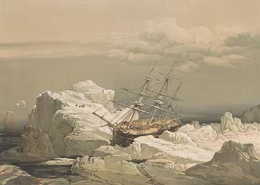 Ship trapped in Arctic ice