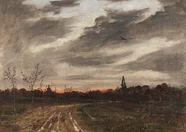Impressionistic Landscape at Dusk