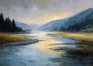 River valley at sunset