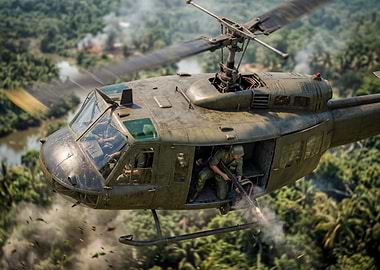 Helicopter in Jungle Combat
