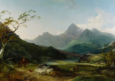 Mountain Landscape with Figures and Horse