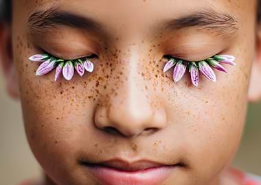 Child with Flower Eyelashes