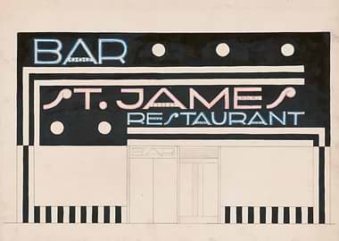 St. James Bar and Restaurant Sign Design