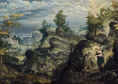 Biblical Landscape with Angel and Hermit