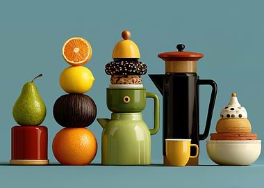 Whimsical Kitchenware and Food Stack