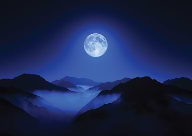 Full Moon Over Misty Mountains