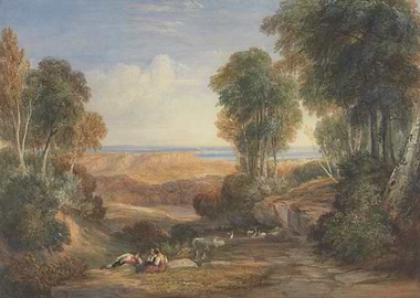 Pastoral Landscape with Figures and Sheep