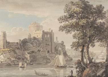 Castle on a Cliff Overlooking a River