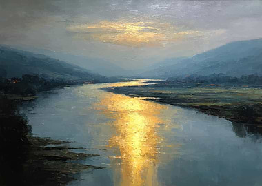 Golden River Valley at Dusk