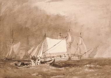 Ships in a choppy sea