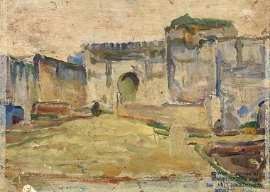 Impressionistic Painting of an Ancient Gateway