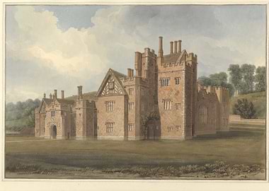 Watercolor of a Tudor Mansion