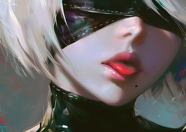 2B Close-up with Tongue Out