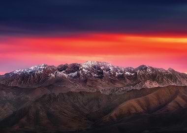 Dramatic Mountain Sunset Sky