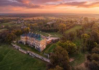 Pidhirtsi Castle at Sunset