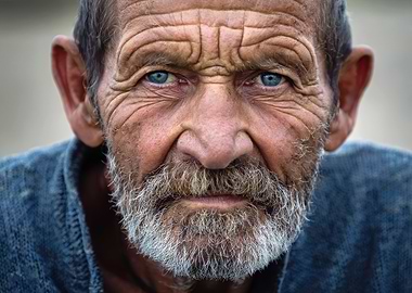 Close-up Portrait of an Elderly Man