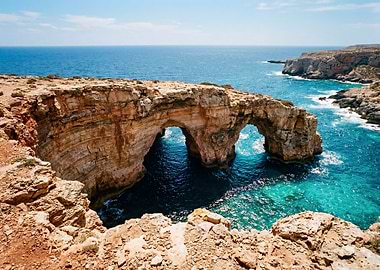 Natural Archway Over Turquoise Sea