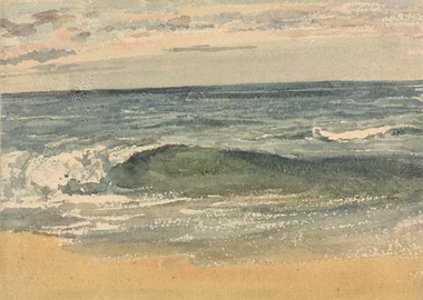 Seascape with Waves and Sandy Shore