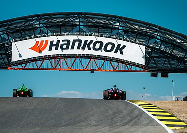 Formula E Race Cars on Track