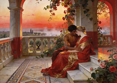 Romantic Embrace at Sunset