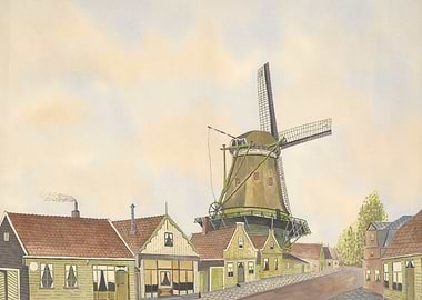Dutch Village with Windmill