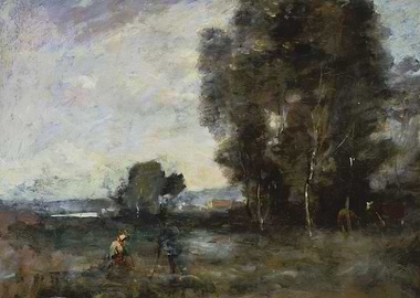 Figures in a Moody Landscape