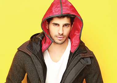 Sidharth Malhotra in Red Hooded Jacket
