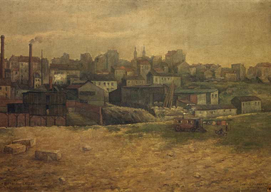 Industrial Cityscape Painting