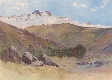 Snow-capped mountains and rocky terrain
