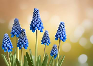 Blue Grape Hyacinth Flowers