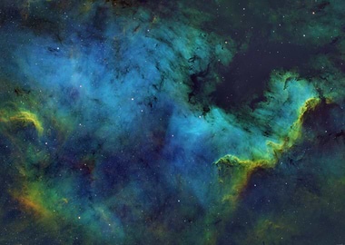 The North America Nebula in SHO / green